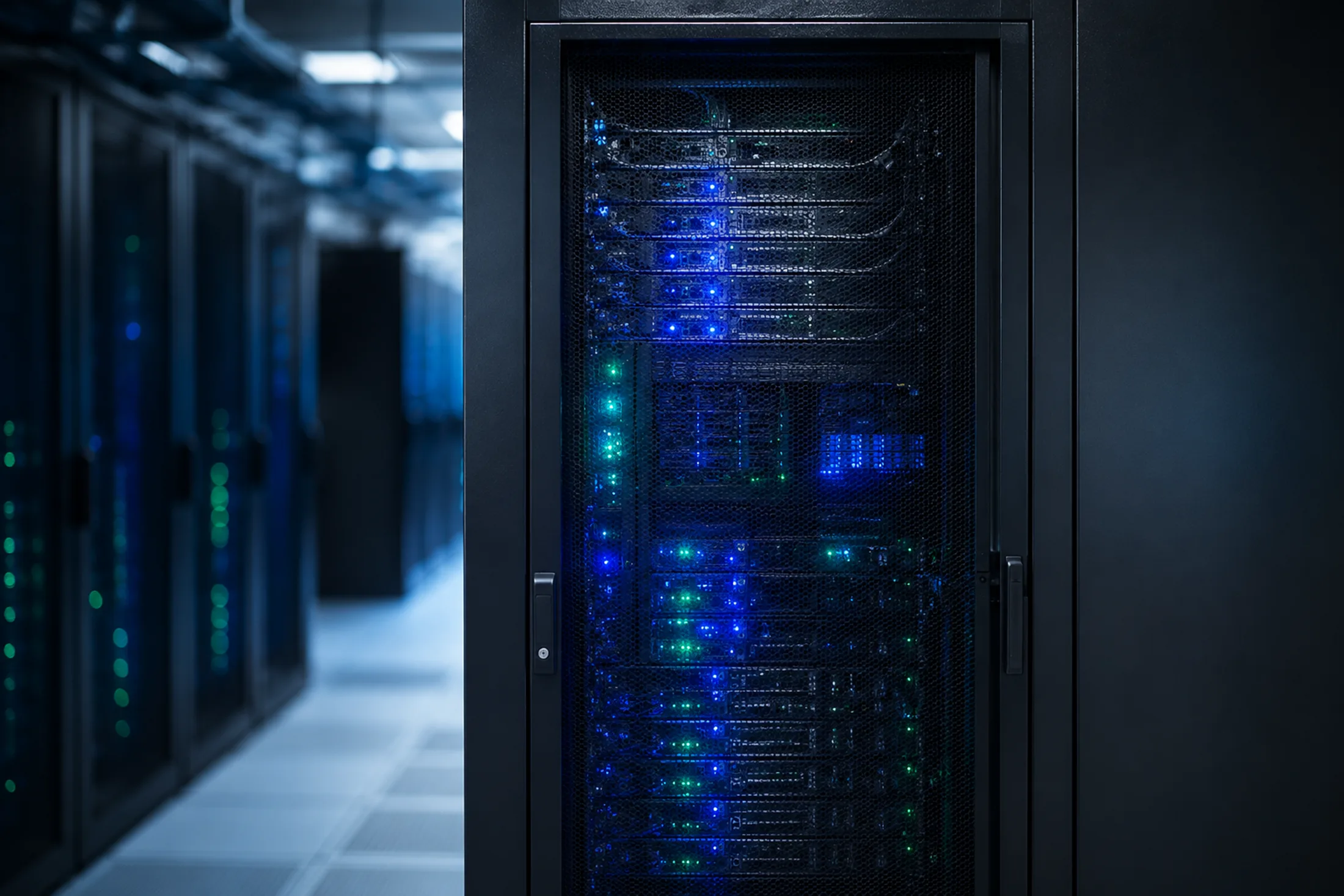 Server-Rack im Rechenzentrum in Frankfurt